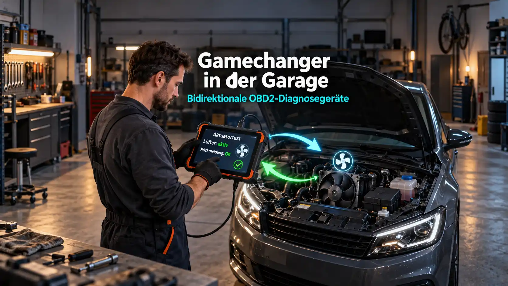 Bidirektionale OBD2-Diagnose in der Garage